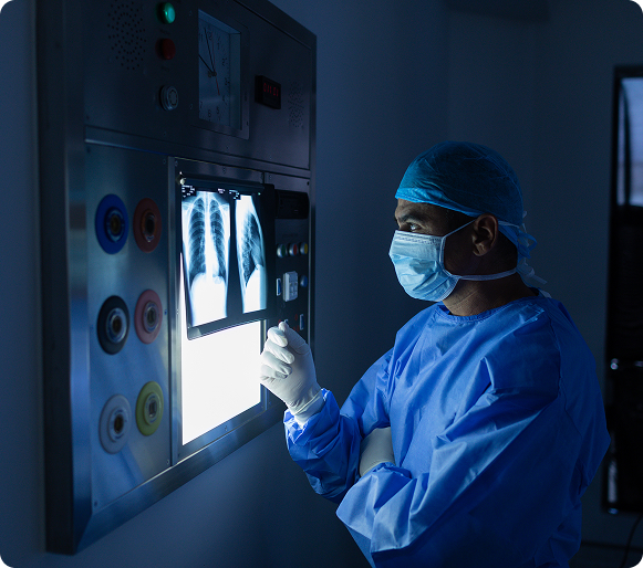Doctor discussing medical results